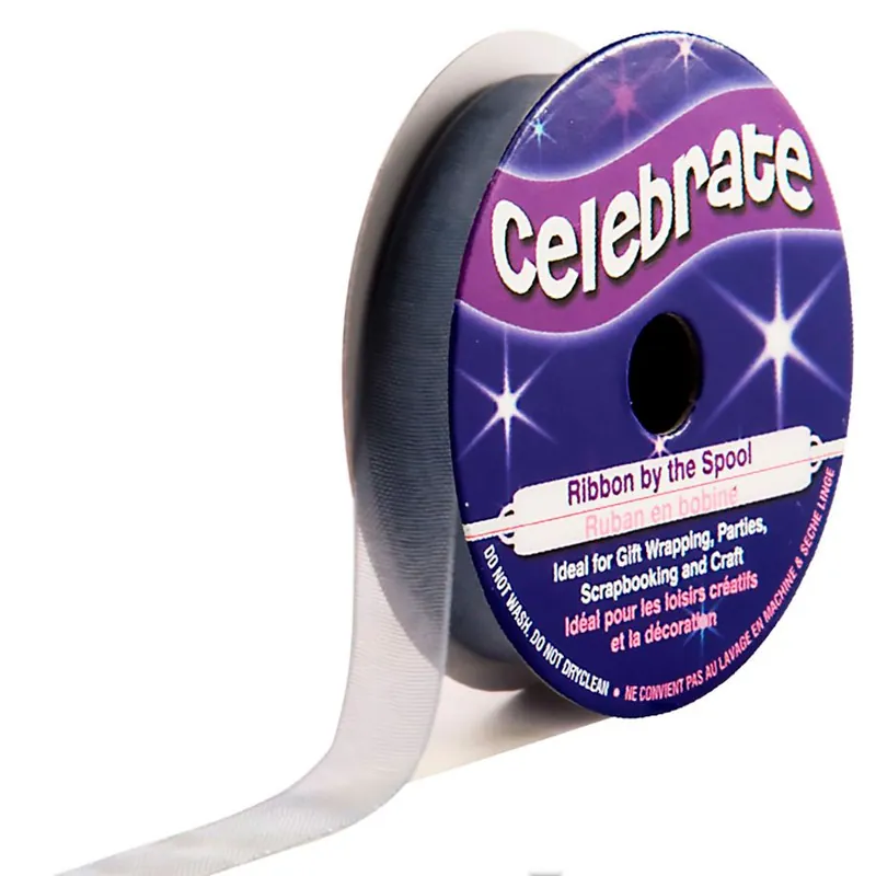 Organza su un rotolo Celebrate Organza gris uni - 9 mm x 8 m | Tra i più amati