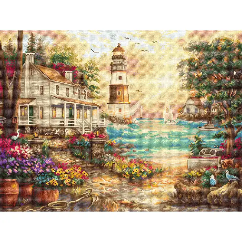 Prezzo conveniente - kit ricamo a punto croce Letistitch Cottage con vista mare