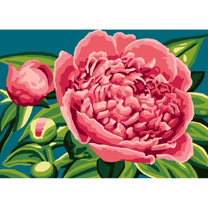 Prezzo speciale | Canovaccio antico Luc Créations Peonie - con matassine MOULINE DMC