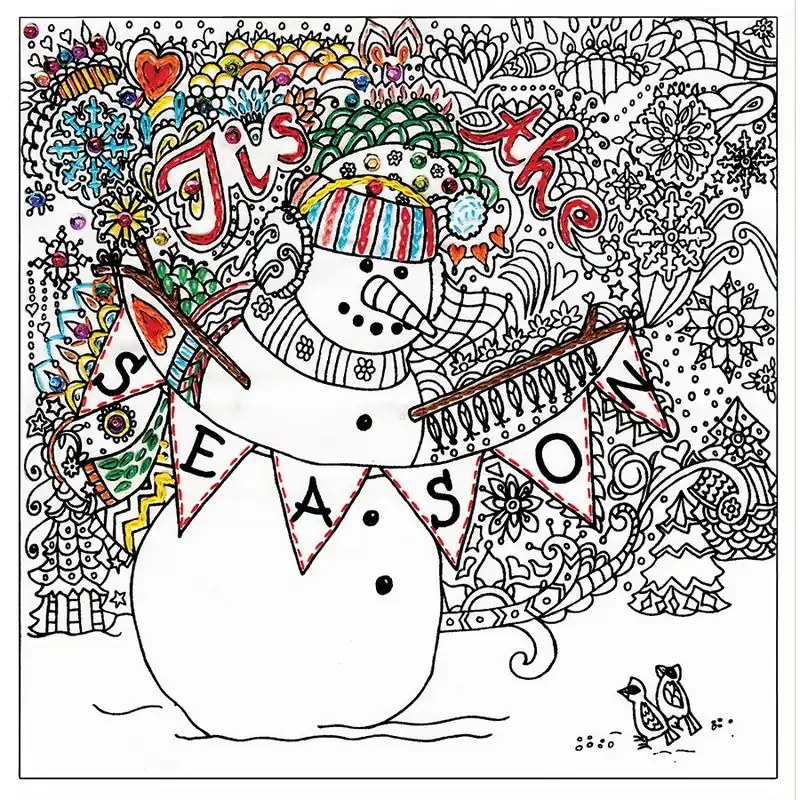 Qualità garantita | Tela predisegnata Zenbroidery Pupazzo di neve