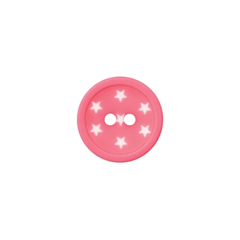 Bottoni a 2 fori Union Knopf by Prym Set di 3 bottoni - stelle bianche e rosa da 12 mm | Offerta