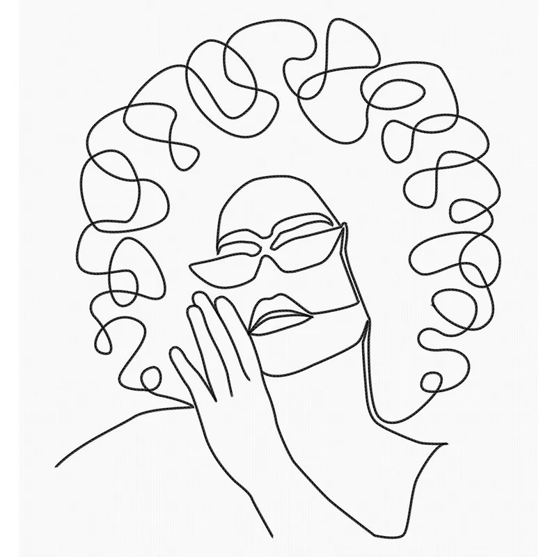 Kit di punti da ricamo Marie Coeur Line art - Bellissimo afro | Ordina oggi