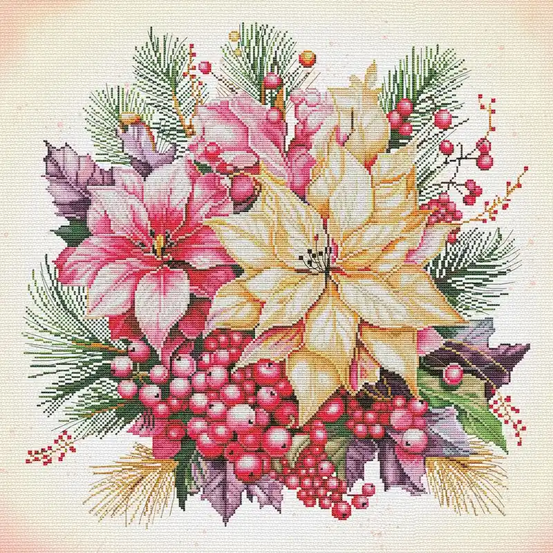 Appena aggiunto - kit ricamo a punto croce Nova Sloboda Fiori di natale