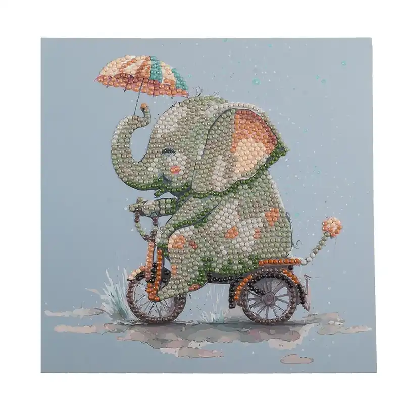 Poche unità rimaste | Carta con ricamo a diamante Crystal Art D.I.Y cucciolo di elefante