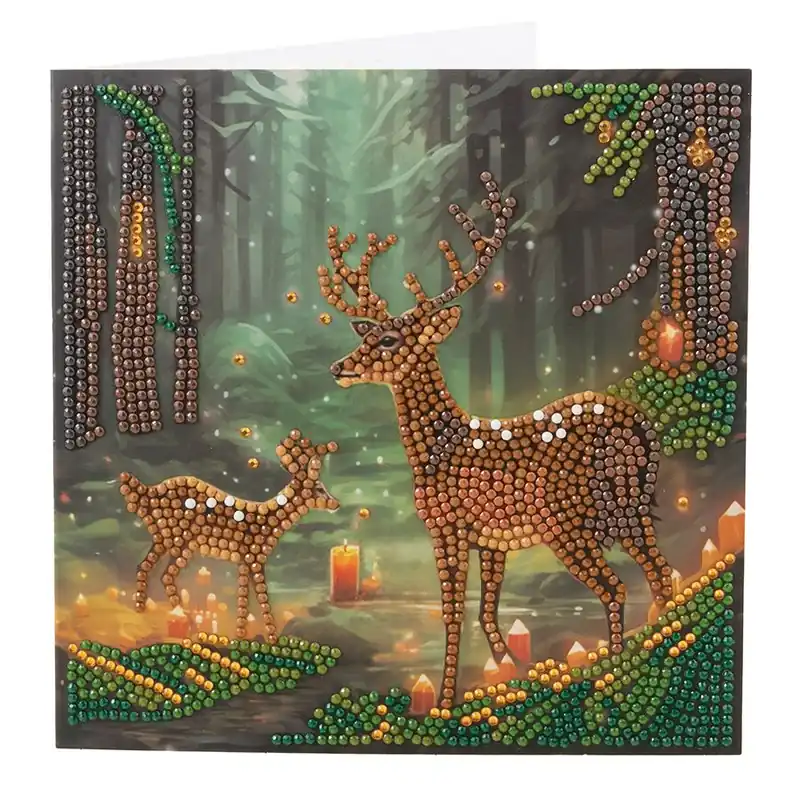 Carta con ricamo a diamante Crystal Art D.I.Y La foresta incantata - Spedizione espressa