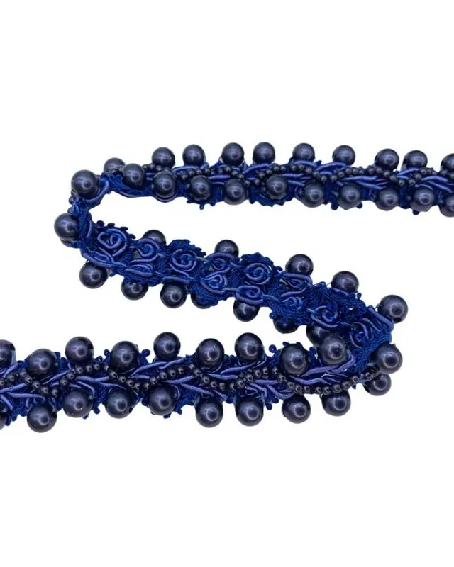 50 Cm Passamaneria Blu Agremano Doppia Perla Alto 2 Cm | Acquista dal produttore