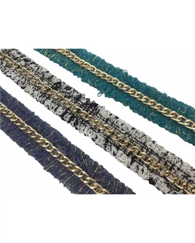50 Cm Passamaneria Bordo Lurex Catena Oro Alta 2 Cm - Scorte quasi esaurite