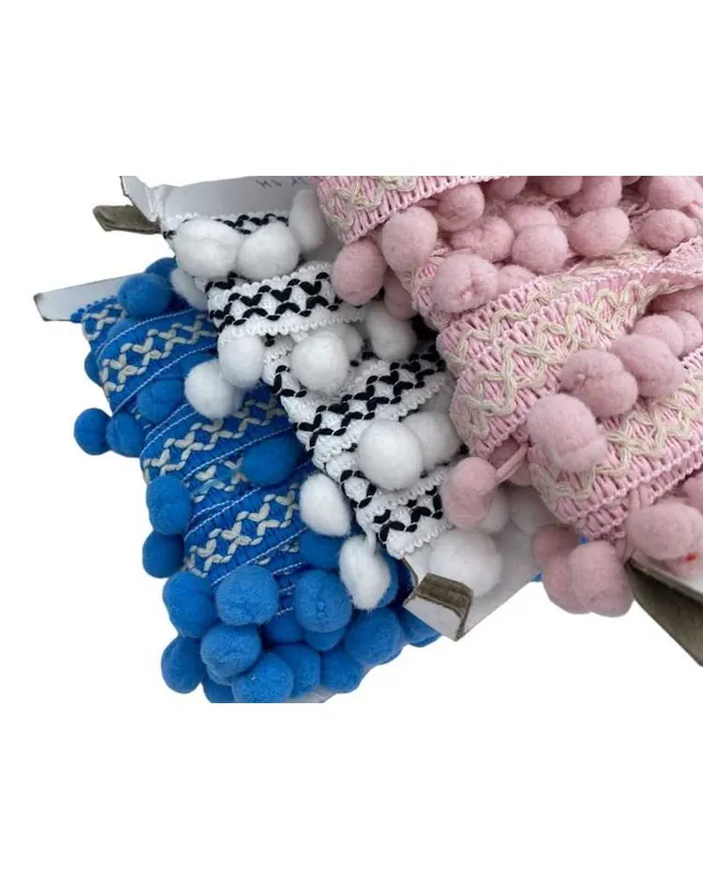 Passamaneria Pon Pon Moda Fettuccia Rombo Alta 3 Cm | Poche unità rimaste