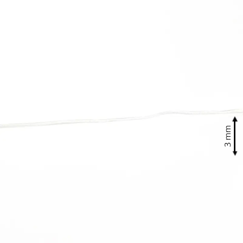 Ordinabile - Elastico da 3 mm ideale per mascherine colore Bianco