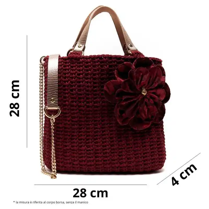 Borsa Flower - Kit completo shopper all‘uncinetto | Premium