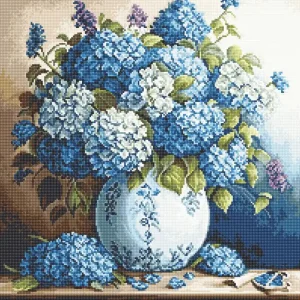 Petit Point Kit Luca-S - Vaso con Ortensie, G700 - Ora disponibile
