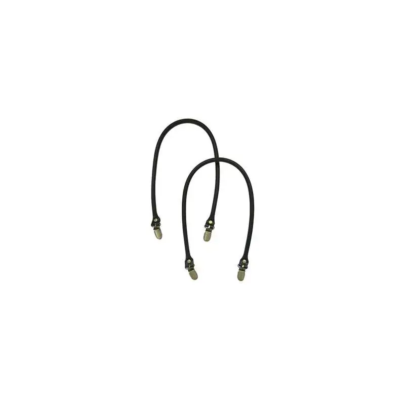 Manico per borse in pelle sintetica con clip - colore Nero , 2 Manici - Scorte in esaurimento