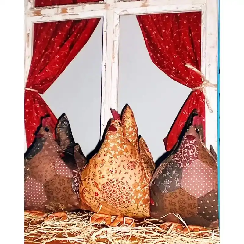 Drie dames Hen - Les trois cocottes - Cartamodello per realizzare tre galline di stoffa, by Bobbin | Affare