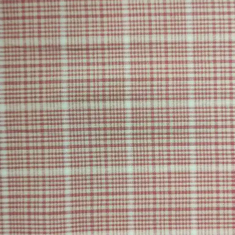 Moda Fabrics, Tessuto Fondo Beige e Quadretti Rossi | Prezzo produttore