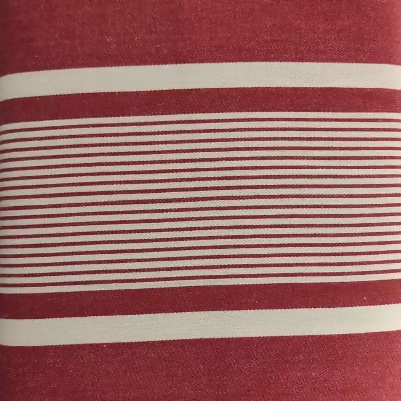 Direttamente dal produttore | Moda Fabrics Midwinter Reds Wovens, Tessuto Tinto in Filo Beige con Righe Rosse