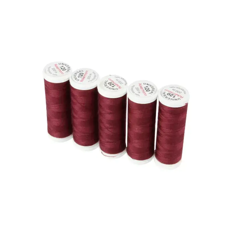 Fino a esaurimento scorte - Set di 5 filati per cucire da 200m, Bordeaux 0827 - Ackermann Universal 120