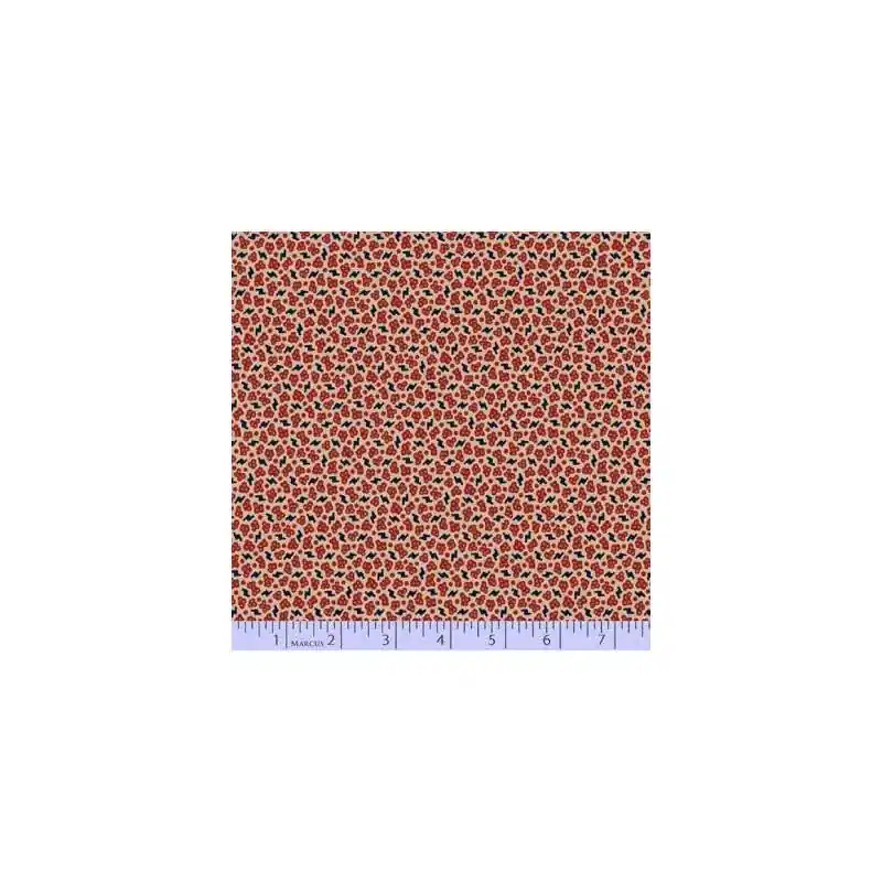 Marcus Fabrics, Indigo & Madder- Tessuto Fondo Beige con Pallini rossi - Top vendite