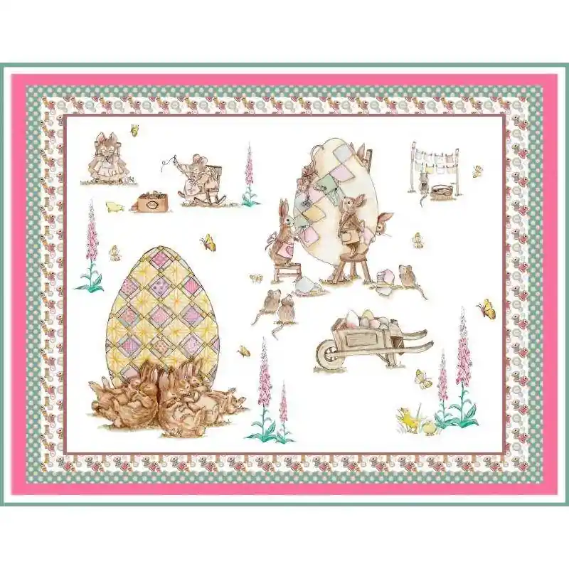 Easter Patchwork, Pannello Villaggio Uova di Pasqua 50 x 39 cm - Promozione