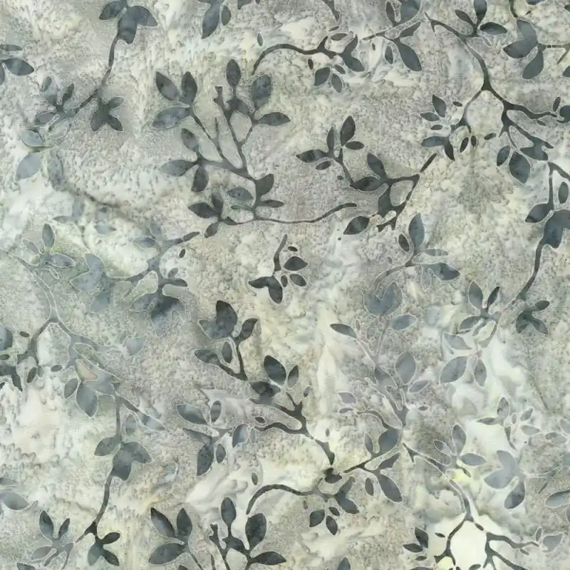 Artisan Batiks Midnight Owls, Putty, tessuto batik beige tortora con rami grigi - Robert Kaufman | Pronto per la spedizione