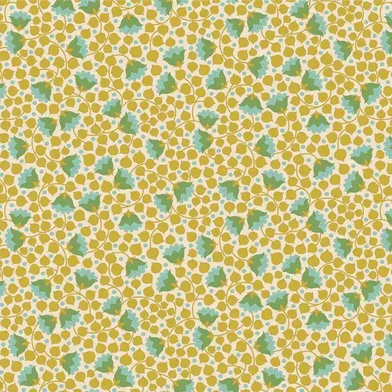 Di tendenza - Tilda Wallflower Bellflower Flaxen, Tessuto Beige Lino Campanule