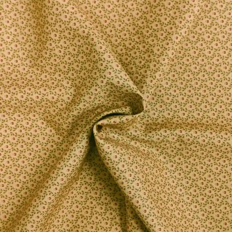 Prezzo produttore | Tessuto senape con fiorellini e foglioline - Moda Fabrics, Alice‘s Scrapbag