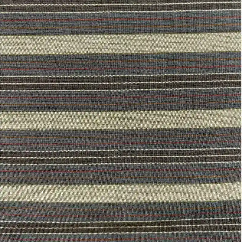 Marcus Fabrics, Classic Wovens, Tessuto Giapponese Tinto in Filo, Grigio Scuro, con righe grigie e bordeaux | Ordina oggi