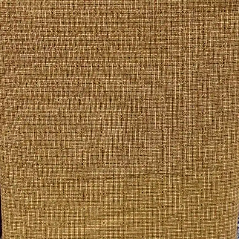 Non perdertelo - Kinkame, European Taupe, Tessuto Tinto in Filo Marrone Chiaro con quadrettatura