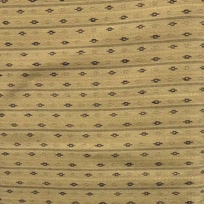 Marcus Fabrics, Praire Dobby, Tessuto Tinto in Filo Ocra con disegni neri - Outlet