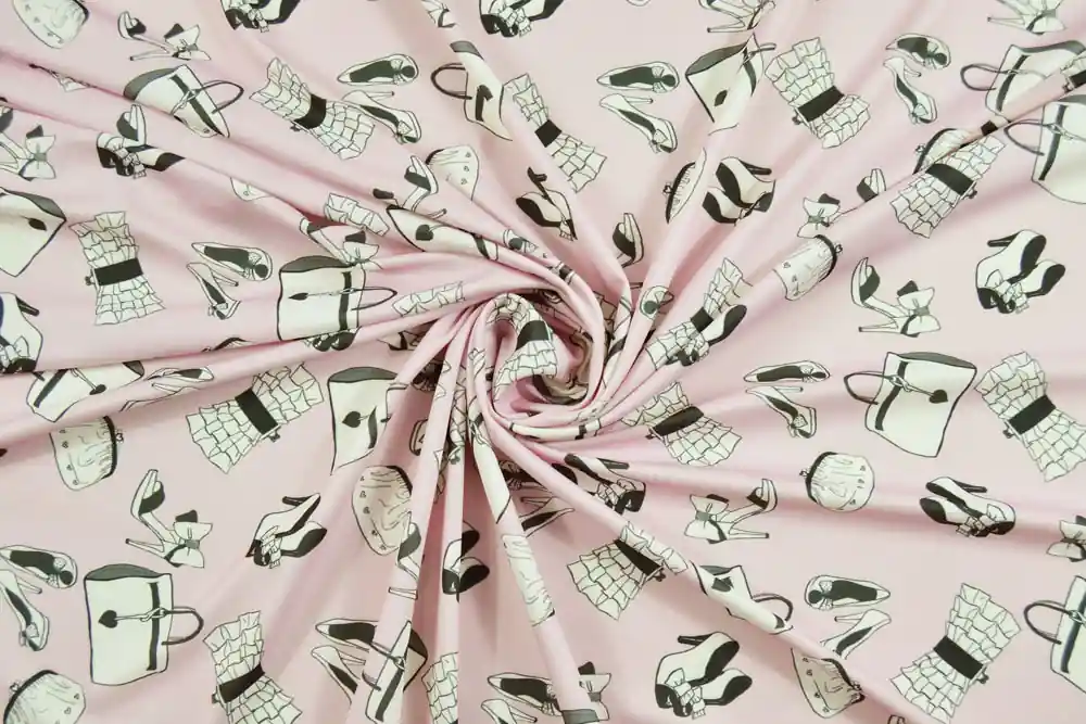 Jersey doppio rosa stampa scarpe e borse | Alta qualità