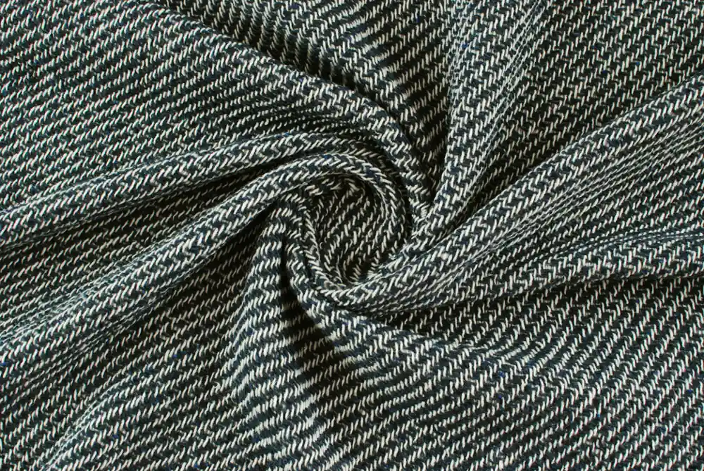 Sconto | Twill grosso di lana bianco e blu