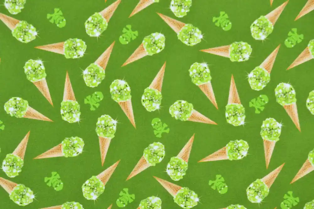 Spedizione immediata | Lycra verde pistacchio con gelati