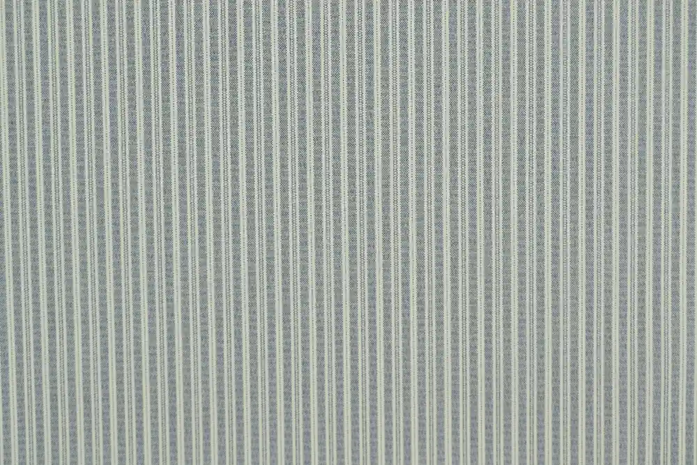 Popeline puro cotone a righe jeans e bianco - Acquista oggi