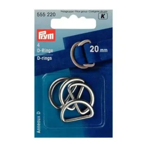 Ultimo arrivo | Anelli semicircolari 20 mm 4 pezzi argento prym 555220