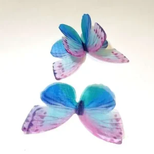Farfalla in organza , ali doppie lilla/azzurro - Offerta