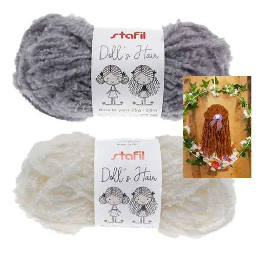 Aggiungi al carrello | Capelli per bambole doll’s hair stafil gomitolo mt 23/25 gr