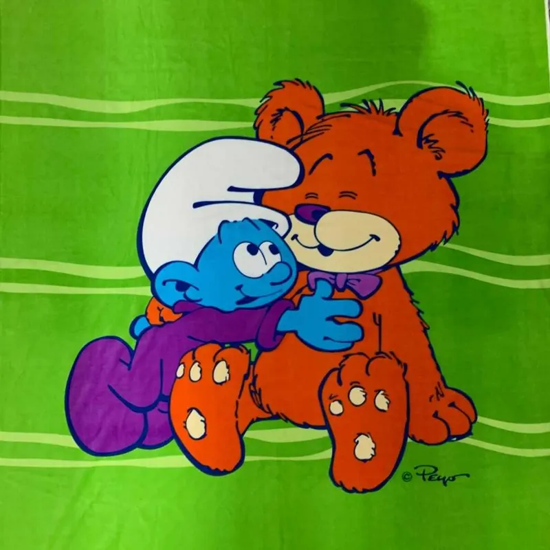Acquista oggi - Tessuto Pile Puffi Babypuffo Verde 170x185 Cm