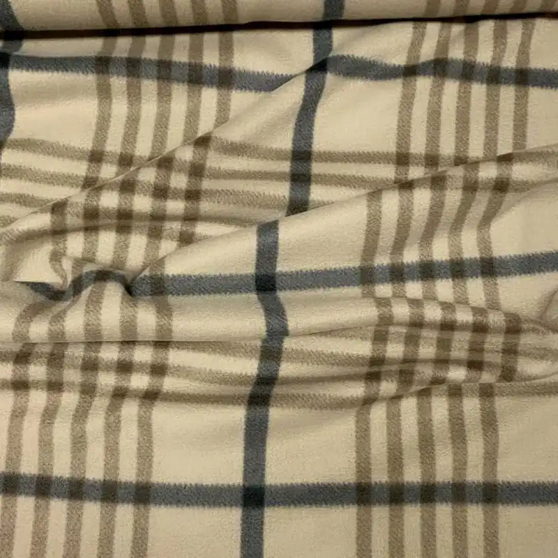Tessuto Pile Scozzese Beige Nero 140x150 Cm | Prezzo produttore