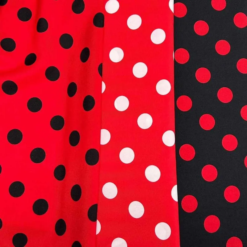 Sconto - Tessuto Comfort Pois Grande Rosso 50 Cm