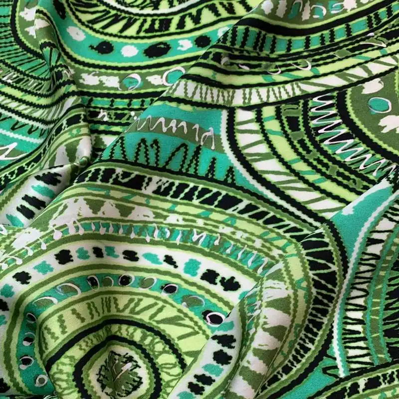 Tessuto Pura Seta Mandala Verde 50 Cm - Miglior prezzo