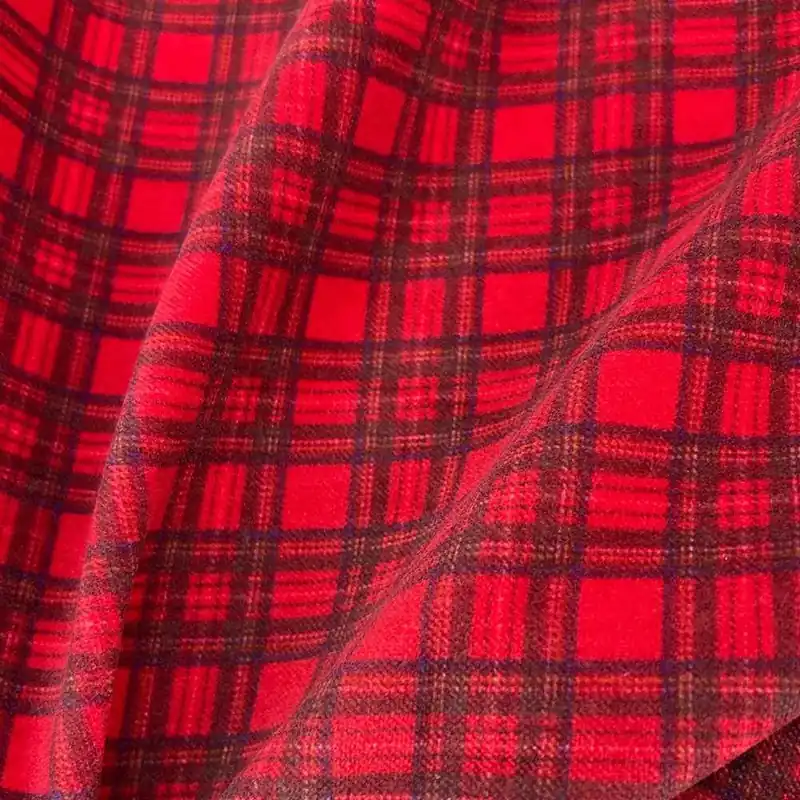 Tessuto Velluto Cotone Scozzese Rosso 50 Cm | Molto apprezzato