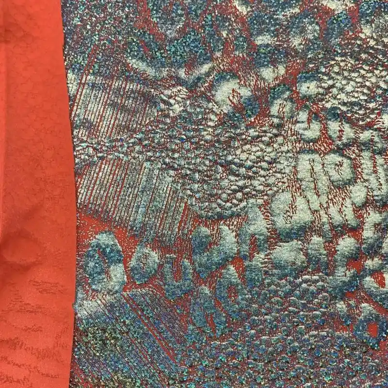 Poche unità rimaste - Tessuto Lycra Lucida Stampa Cocco Corallo 115x150 Cm