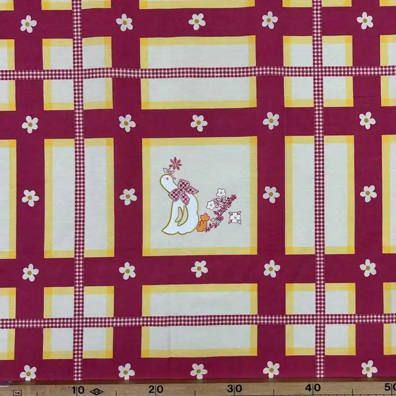 Compra online | Tessuto Tela Cotone Oca Quadri 50 Cm