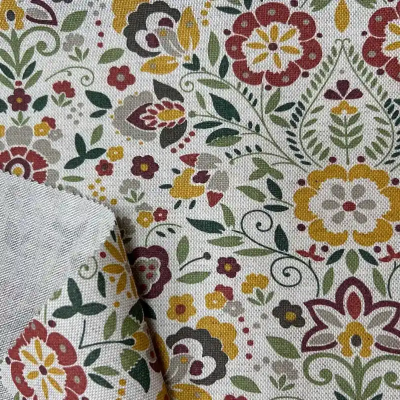 Tessuto 140 Antimacchia Idrorepellente Fiori Indiani 50 Cm | Pronto per la spedizione