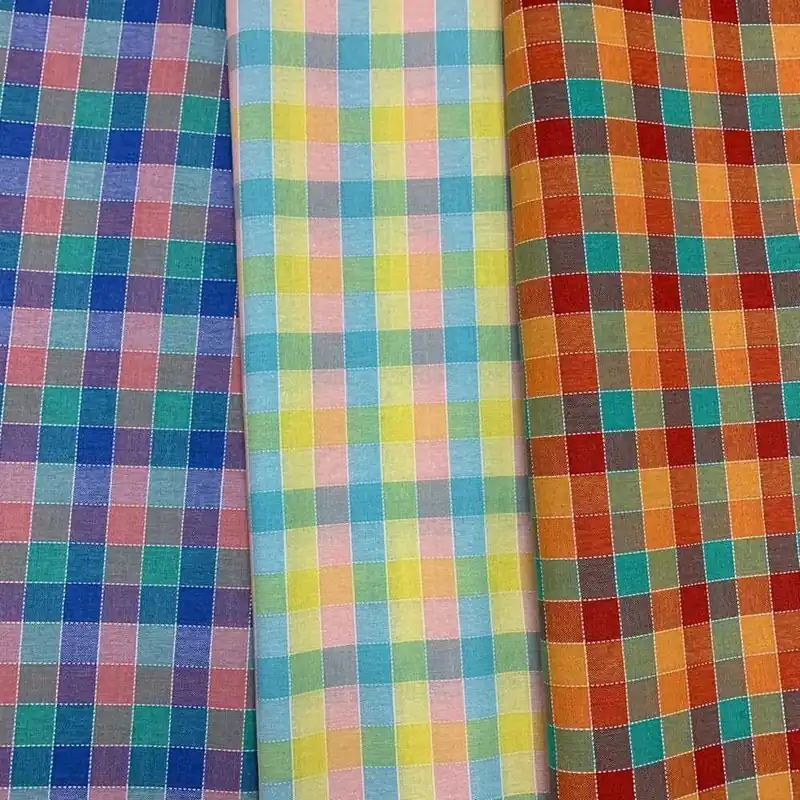 Tessuto Tovagliato 180 Quadro Multicolor Tinto Filo 50 Cm - Promo lampo