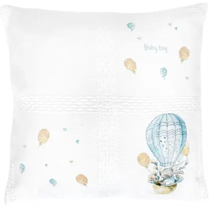 Prezzo di fabbrica | Cuscino - Baby Boy - Rabbit in a flying balloon