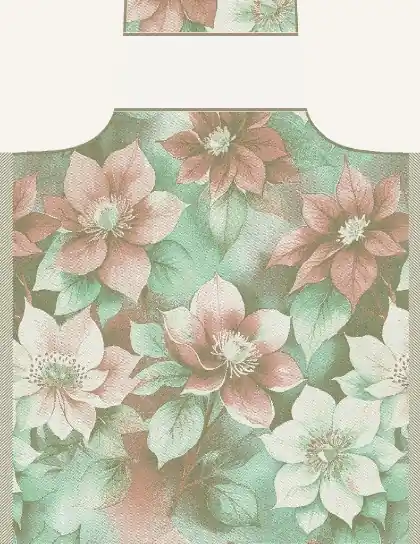 Grembiule - Fiori di Natale - Oro-Verde-Rosso Lurex - Miglior prezzo