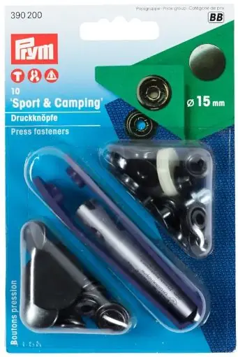 Saldi - Bottoni a pressione "Sport & Camping" neri 15 mm - Prym