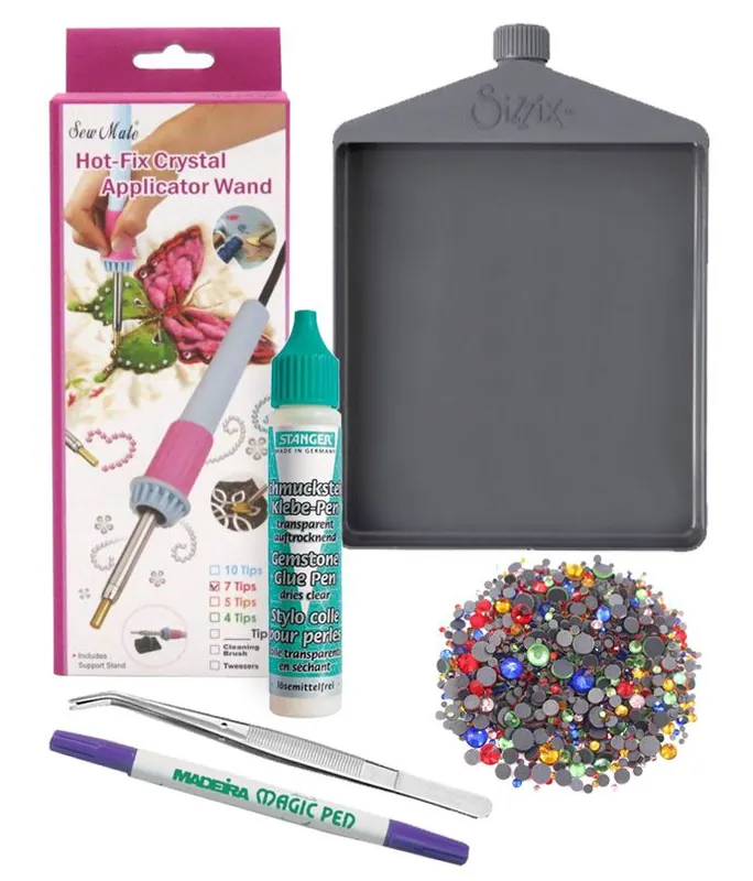 Applicatore Strass 7 punte con Starter kit + accessori e 1440 strass | Qualità superiore