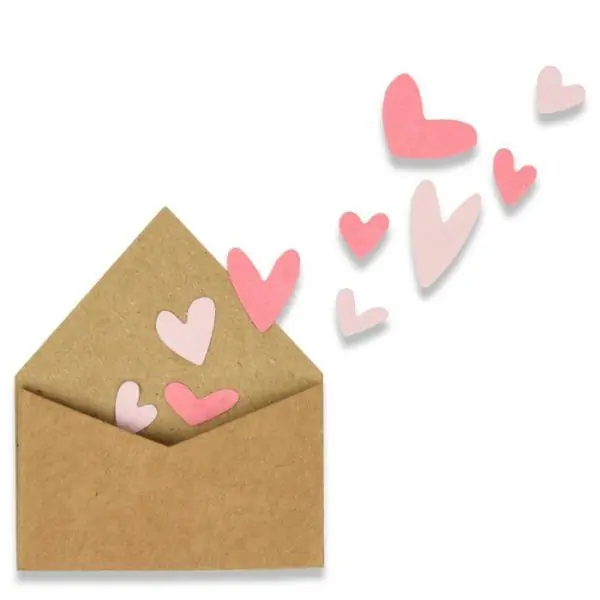 Fustella Sizzix Thinlits "Bustina amorosa con cuori" - 662597 | Grande successo