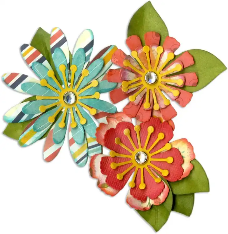 Poche unità rimaste - Fustella Sizzix Thinlits "Fiori misti" - 661097